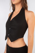 Line Vest Top - Black