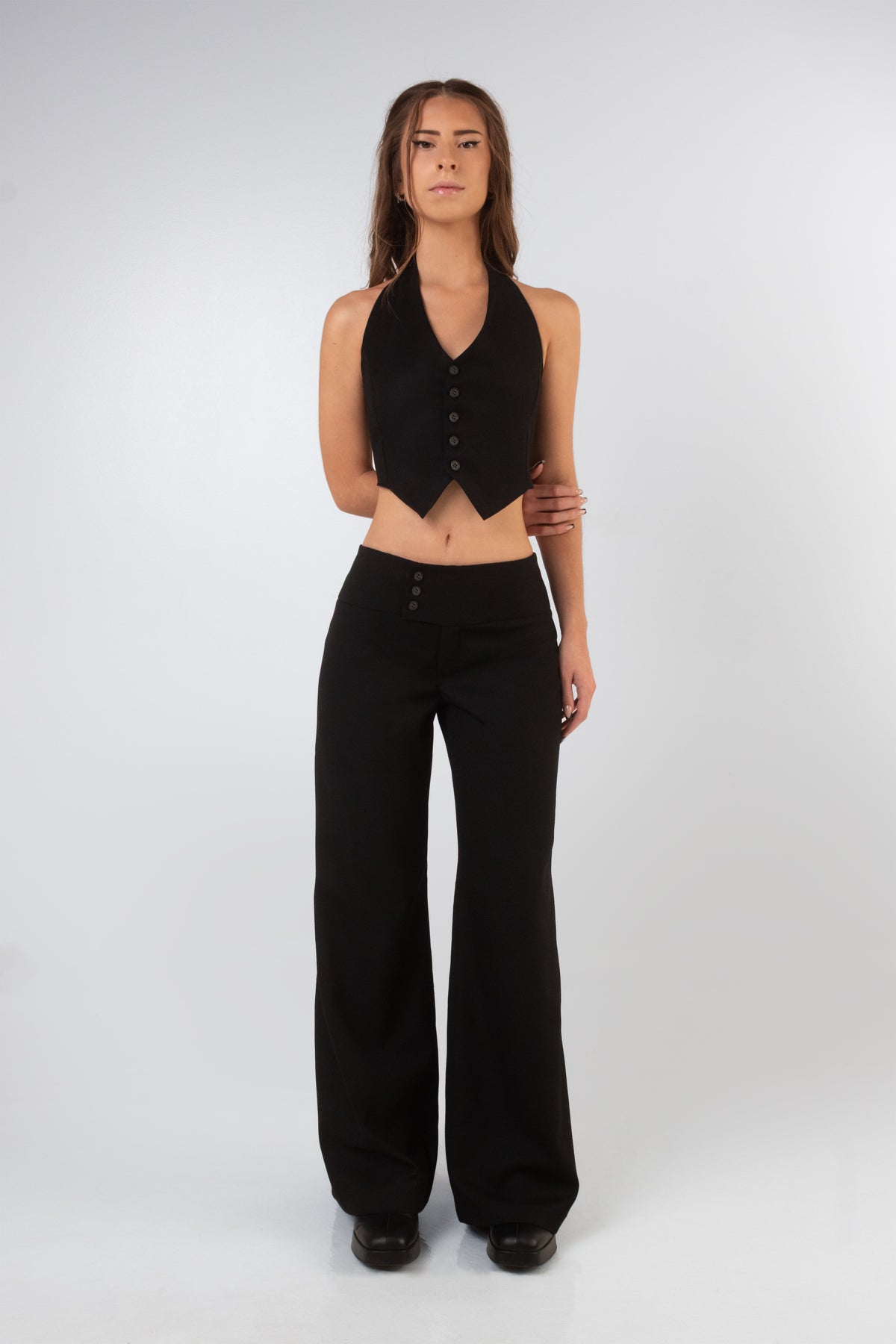 Line Vest Top - Black