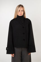 Asymmetric Coat - Black