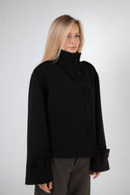Asymmetric Coat - Black