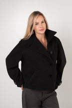 Asymmetric Coat - Black