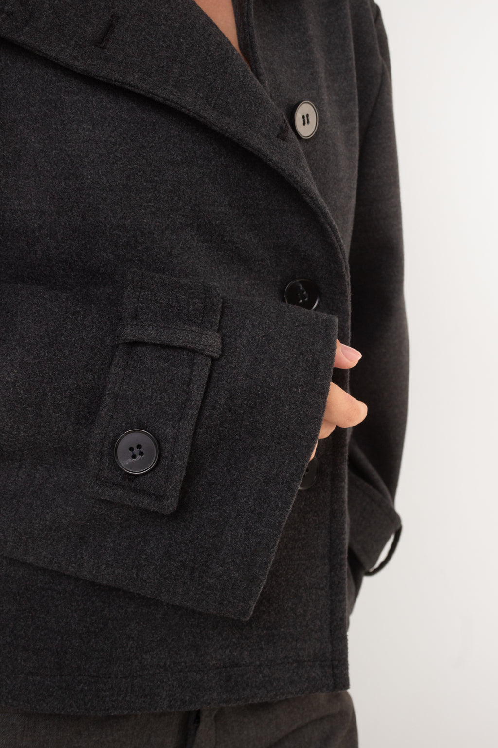 Asymmetric Coat - Gray