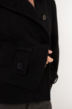 Asymmetric Coat - Black