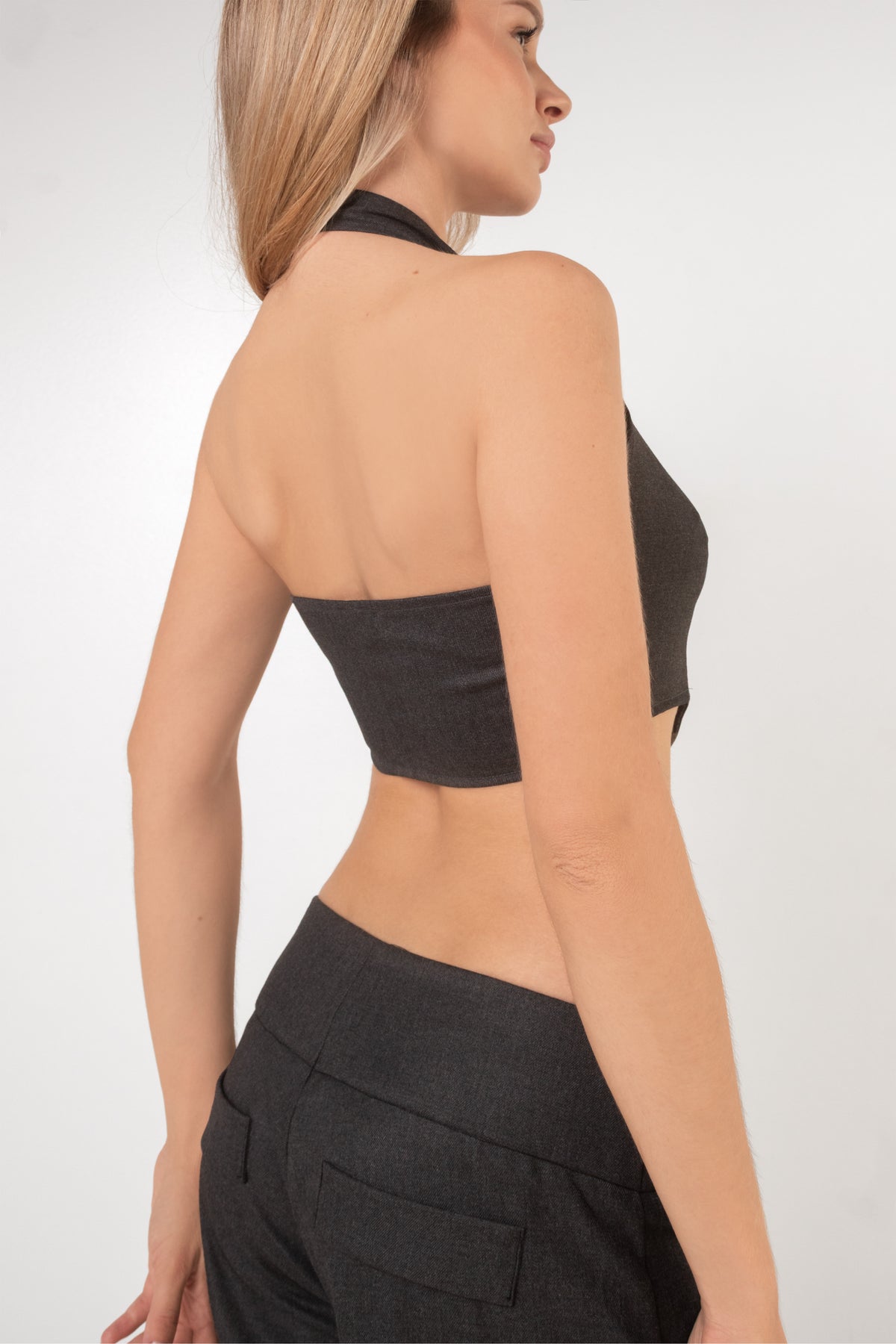 Line Vest Top - Gray