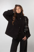 Asymmetric Coat - Black