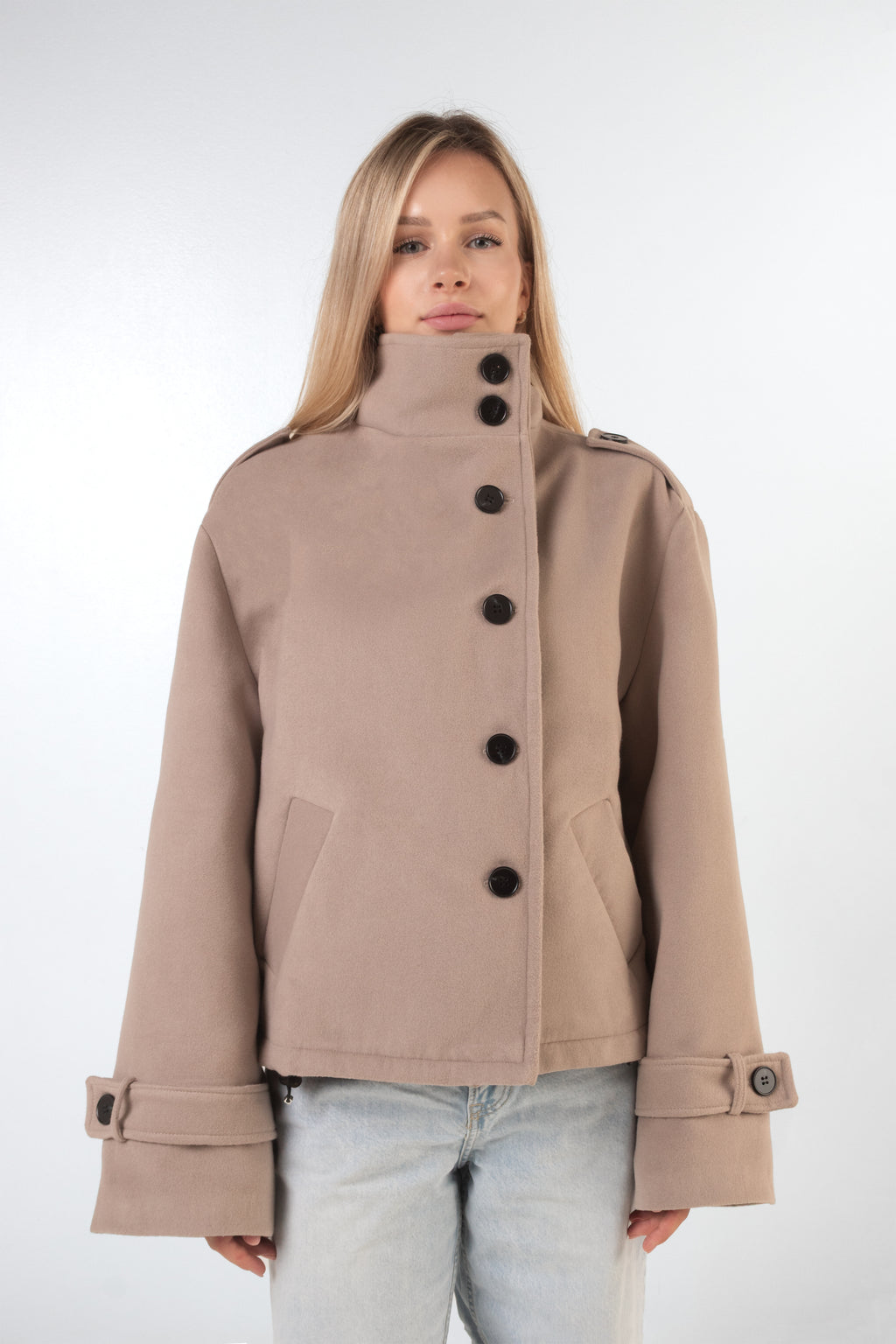 Asymmetric Coat - Beige
