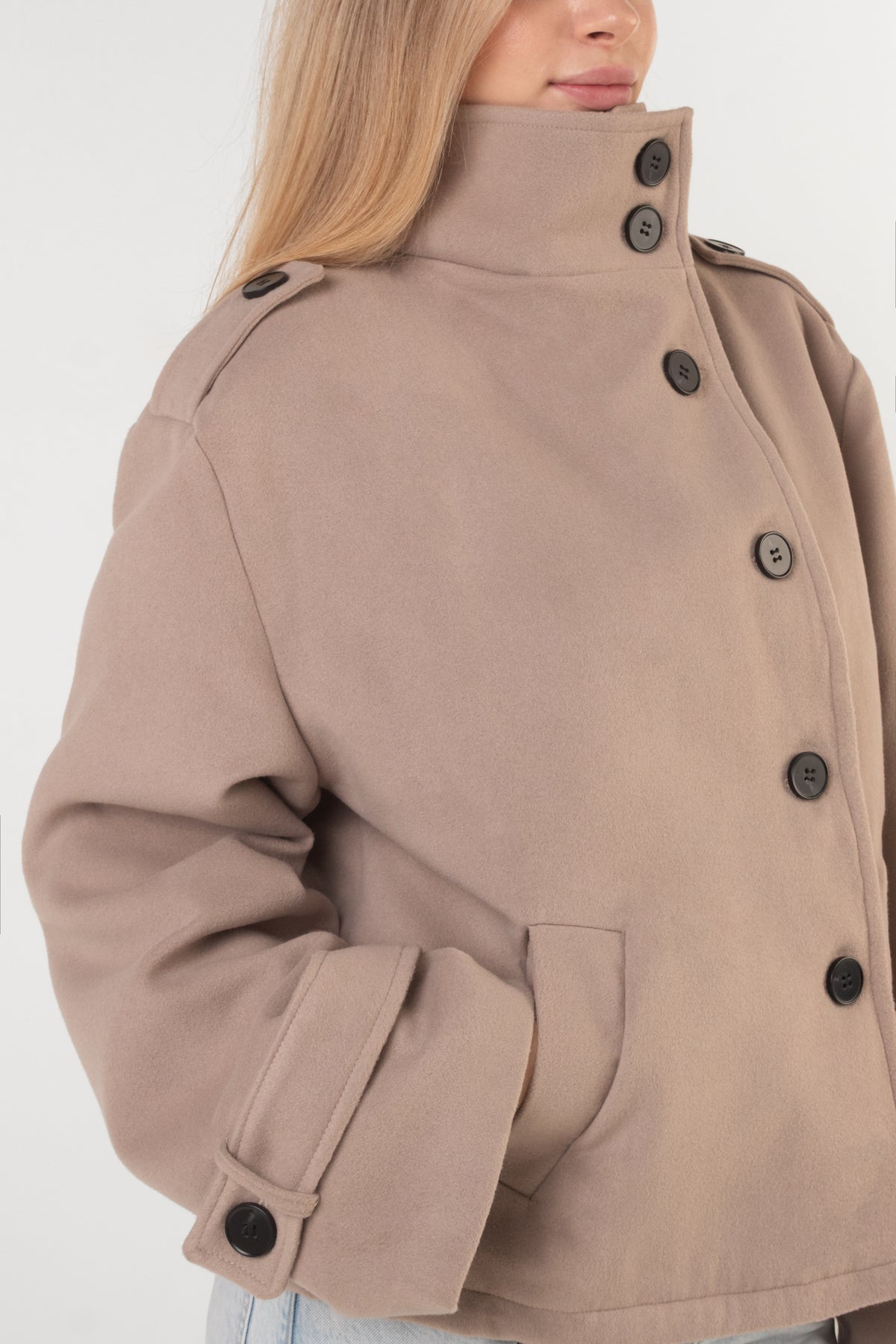 Asymmetric Coat - Beige