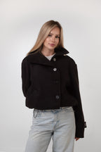Asymmetric Coat - Black
